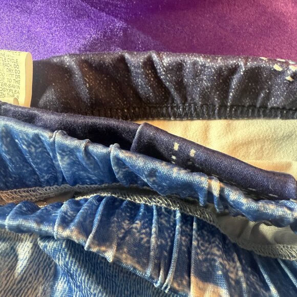 NWOT πShein 2 Printed Denim Western Studded Design Elastic Waistline Leggings - Picture 9 of 13